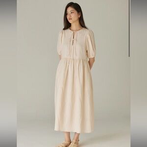 NWT Something to Hold Double Tie Dress Linen